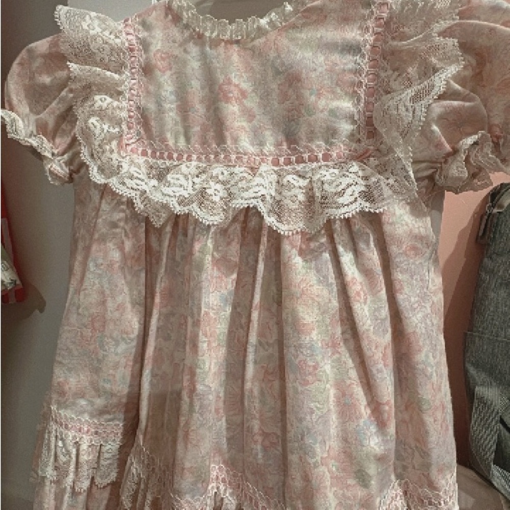 Floral Lace Trim Dress